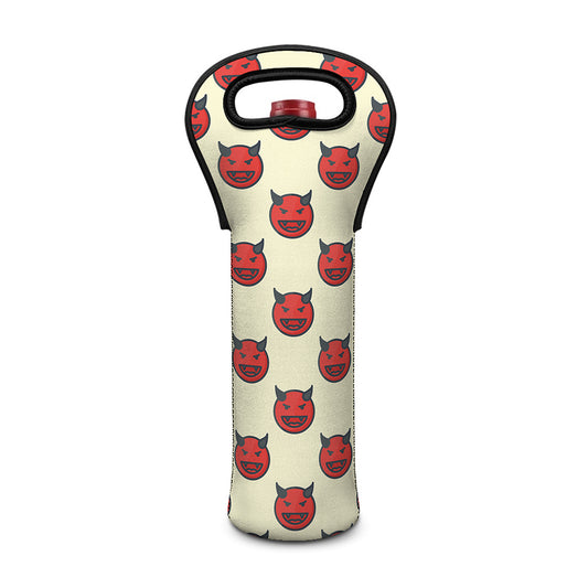 Devil Emoji Pattern Print Single Neoprene Wine Tote