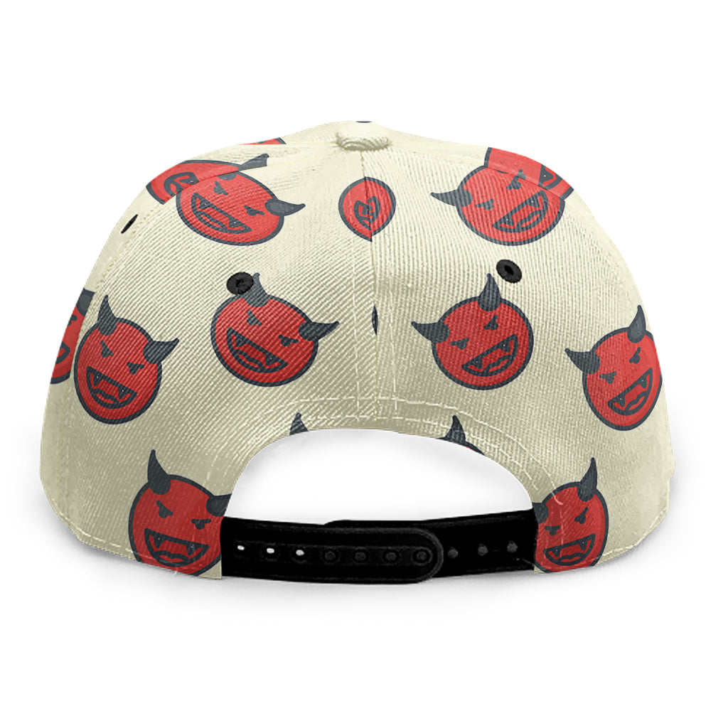 Devil Emoji Pattern Print Snapback Cap