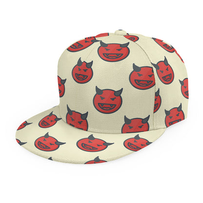 Devil Emoji Pattern Print Snapback Cap