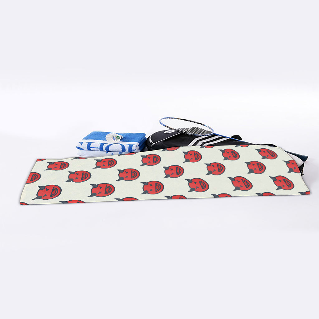Devil Emoji Pattern Print Sports Towel