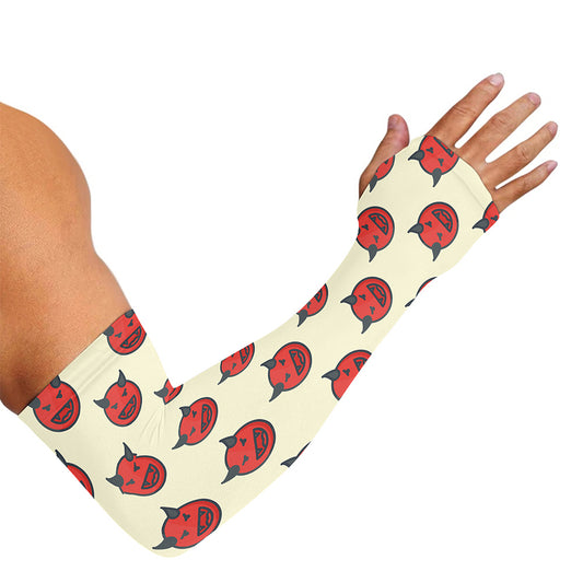 Devil Emoji Pattern Print Sun Protection Arm Sleeves