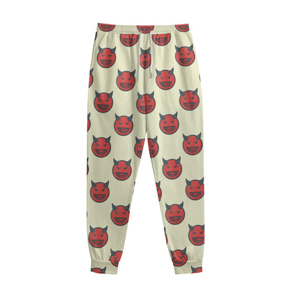 Devil Emoji Pattern Print Sweatpants