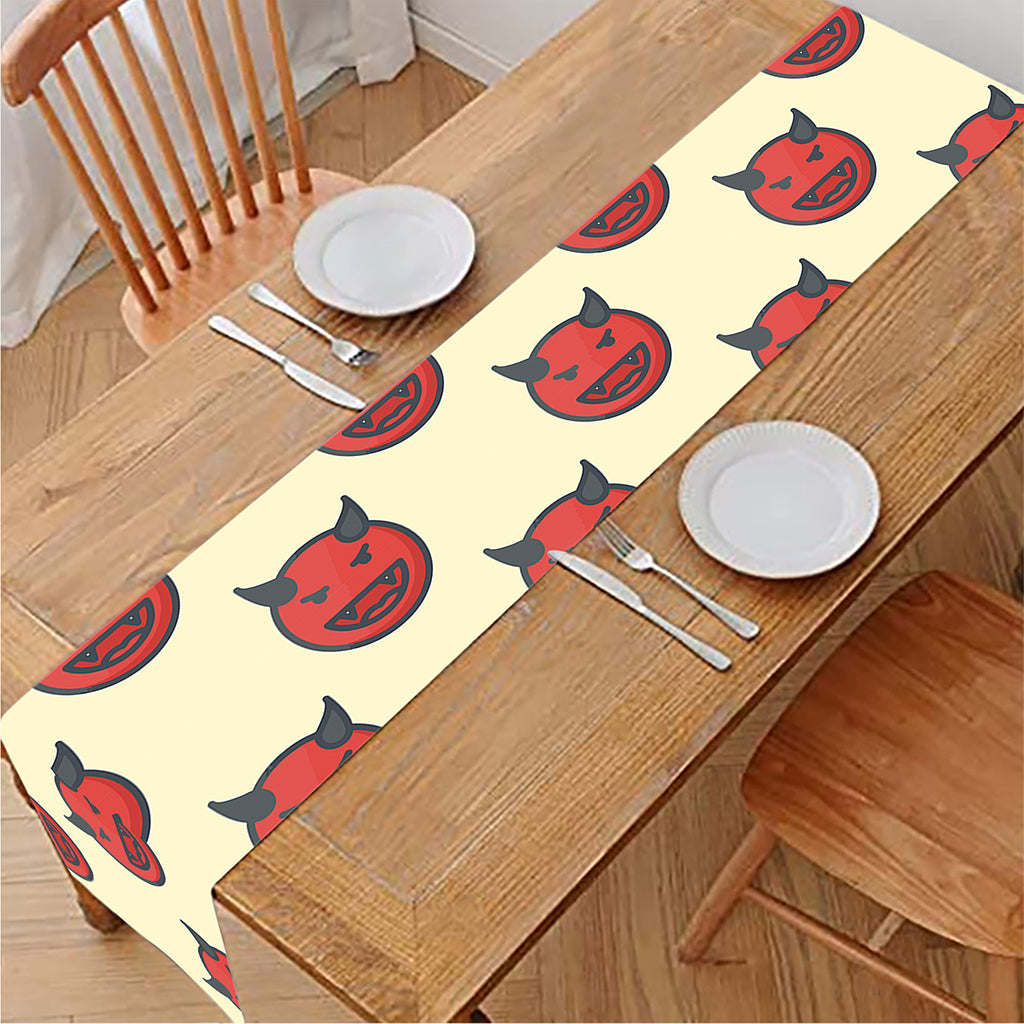 Devil Emoji Pattern Print Table Runner