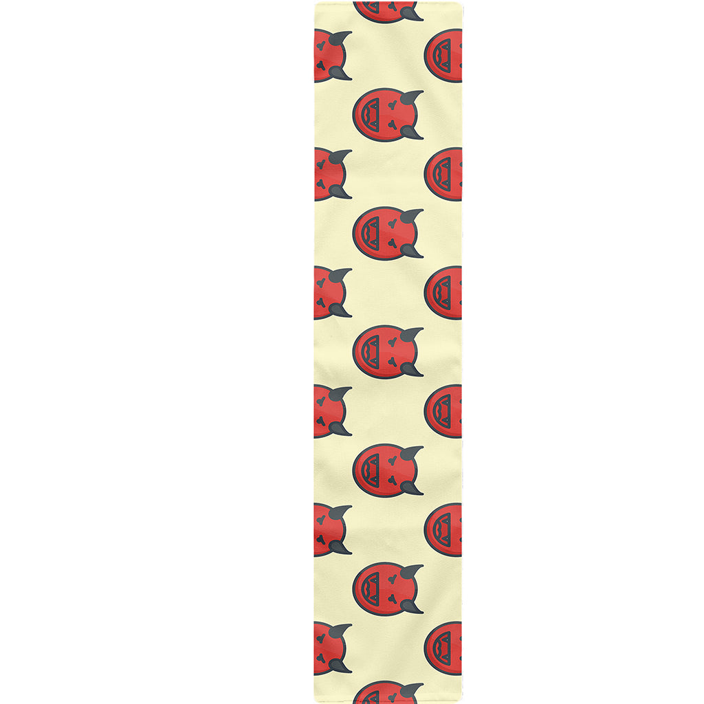 Devil Emoji Pattern Print Table Runner