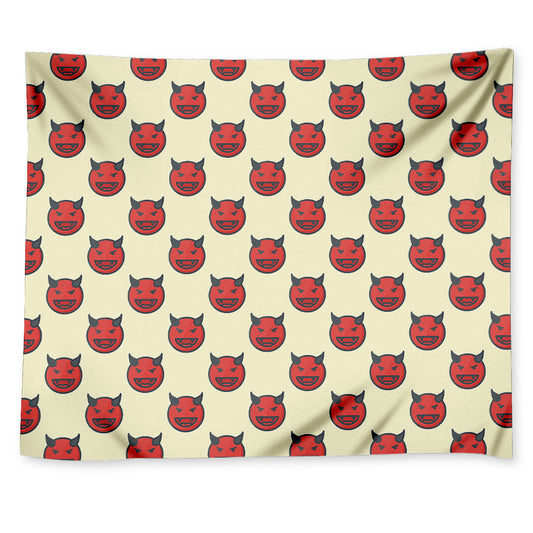 Devil Emoji Pattern Print Tapestry