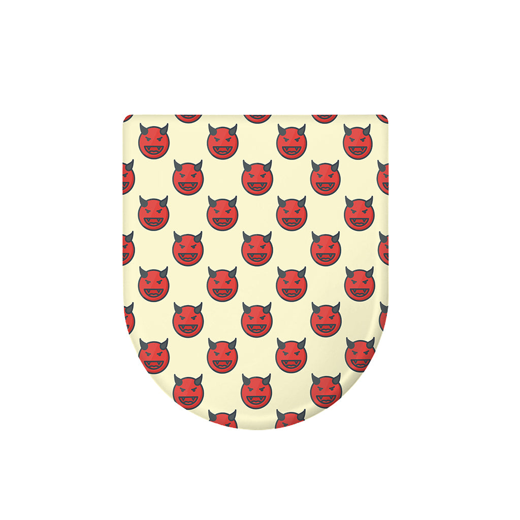 Devil Emoji Pattern Print Toilet Lid Cover