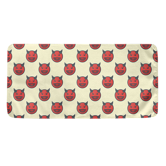Devil Emoji Pattern Print Towel