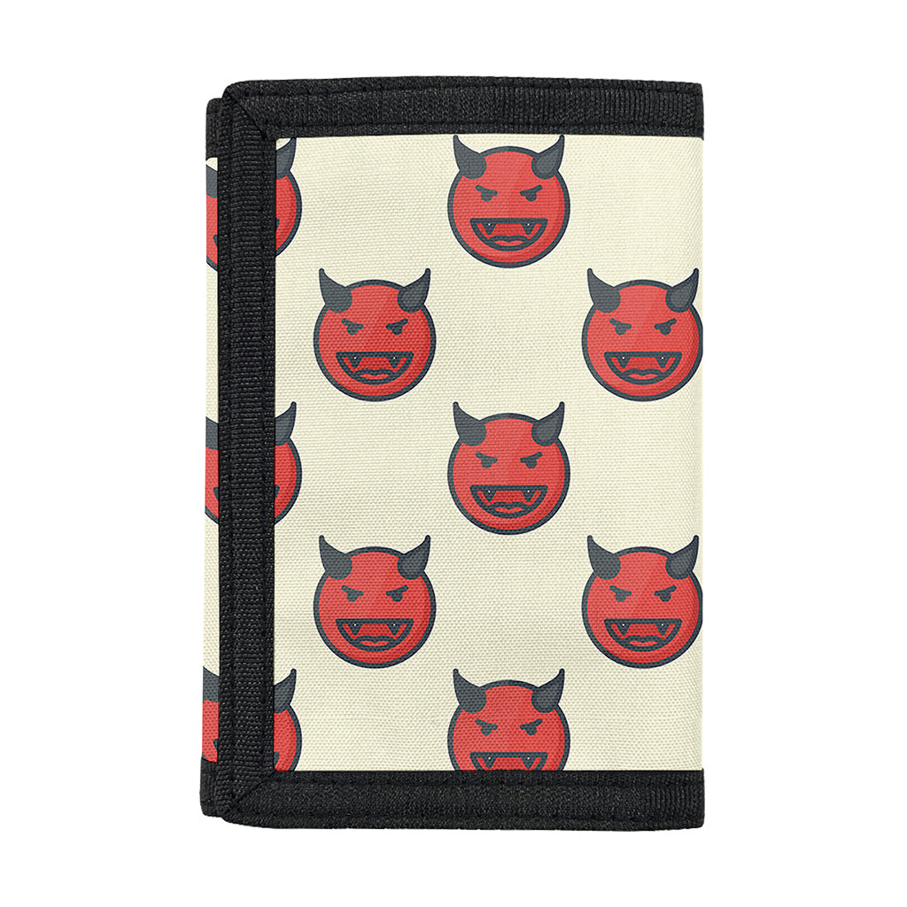 Devil Emoji Pattern Print Trifold Wallet