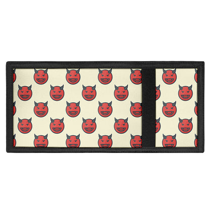 Devil Emoji Pattern Print Trifold Wallet