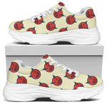 Devil Emoji Pattern Print White Chunky Shoes