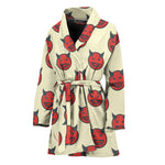 Devil Emoji Pattern Print Women's Bathrobe