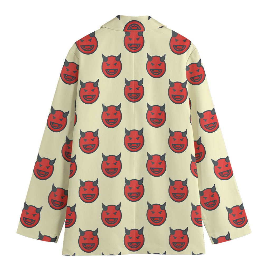 Devil Emoji Pattern Print Women's Blazer