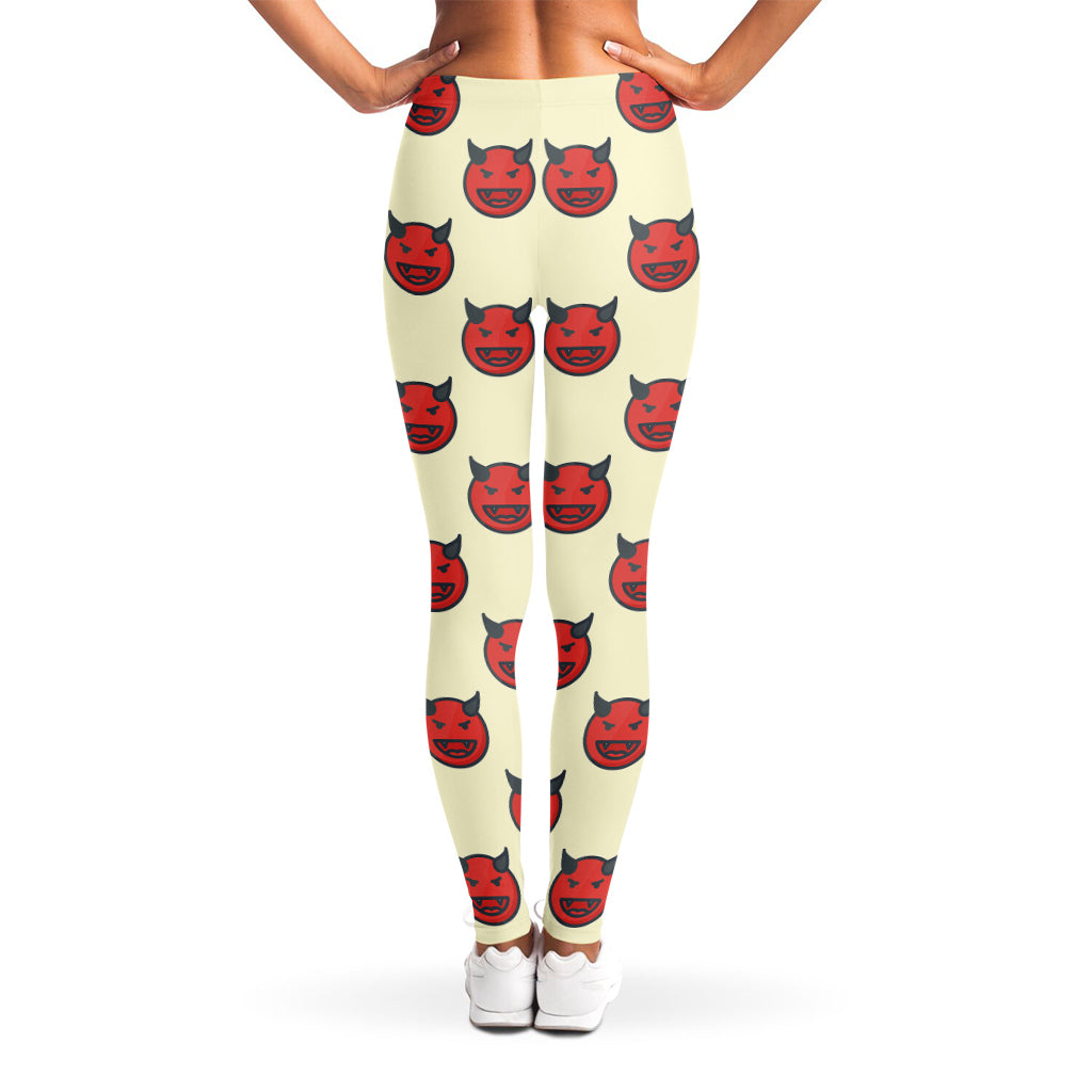 Devil Emoji Pattern Print Women's Leggings