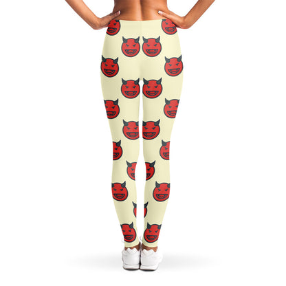 Devil Emoji Pattern Print Women's Leggings
