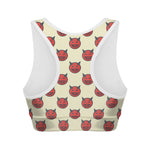 Devil Emoji Pattern Print Women's Sports Bra