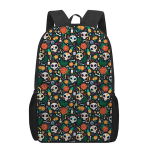 Dia De Los Muertos Day Of The Dead Print 17 Inch Backpack