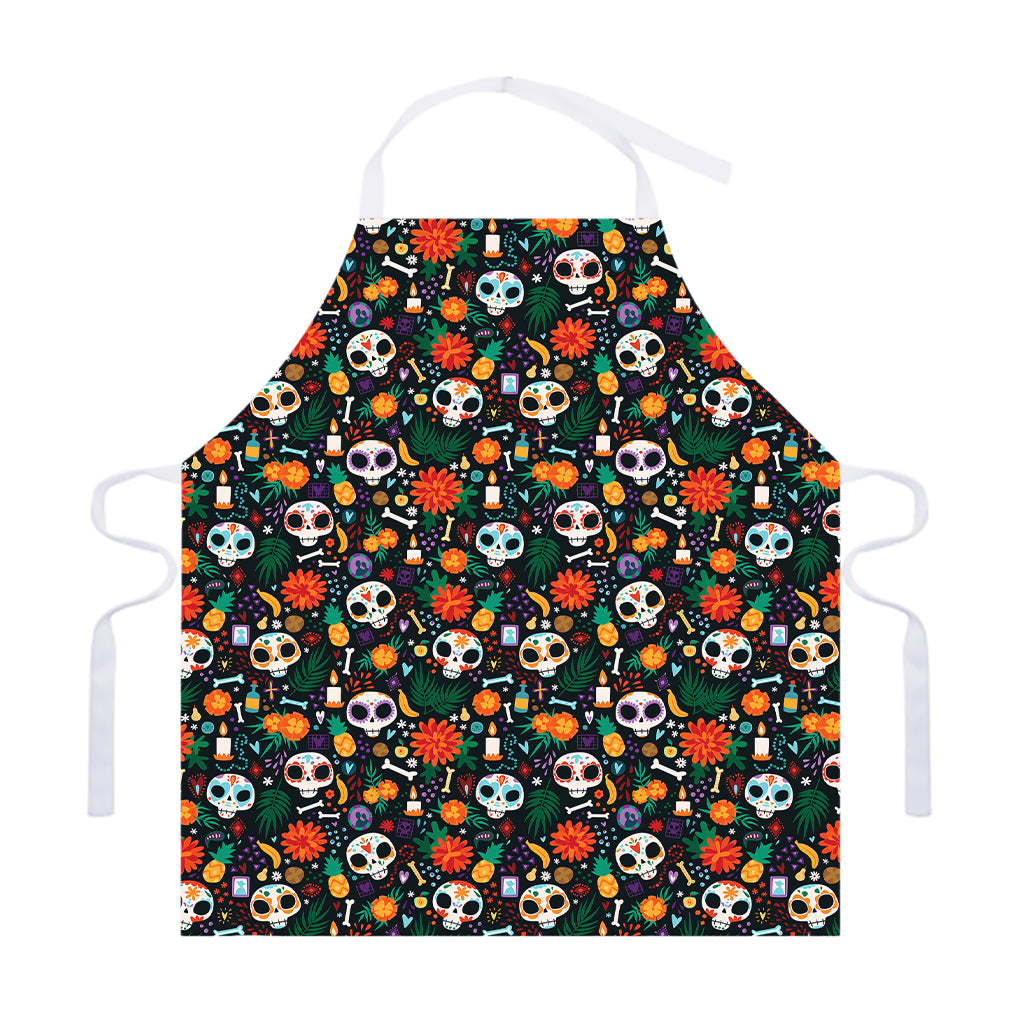 Dia De Los Muertos Day Of The Dead Print Adjustable Apron