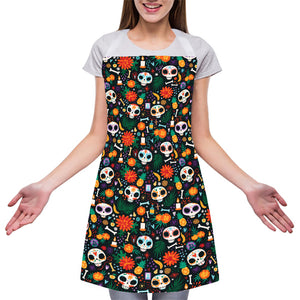 Dia De Los Muertos Day Of The Dead Print Adjustable Apron