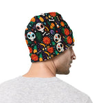 Dia De Los Muertos Day Of The Dead Print Beanie