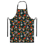 Dia De Los Muertos Day Of The Dead Print Bib Apron With Pocket