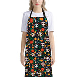 Dia De Los Muertos Day Of The Dead Print Bib Apron With Pocket