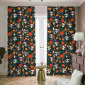 Dia De Los Muertos Day Of The Dead Print Dimout Pencil Pleat Curtains