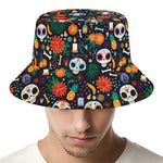 Dia De Los Muertos Day Of The Dead Print Bucket Hat