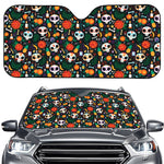 Dia De Los Muertos Day Of The Dead Print Car Windshield Sun Shade