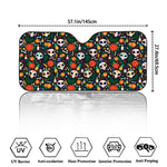 Dia De Los Muertos Day Of The Dead Print Car Windshield Sun Shade