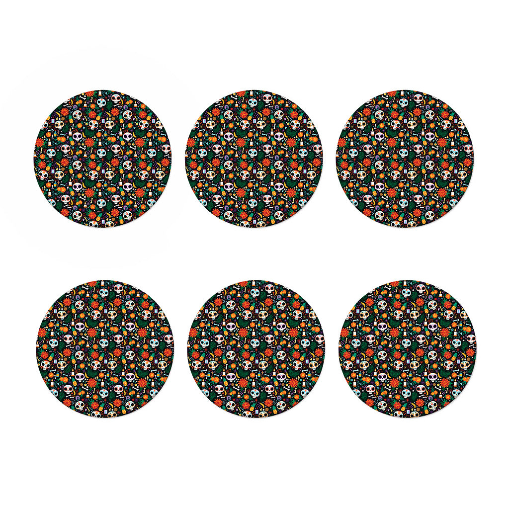 Dia De Los Muertos Day Of The Dead Print Coaster Set