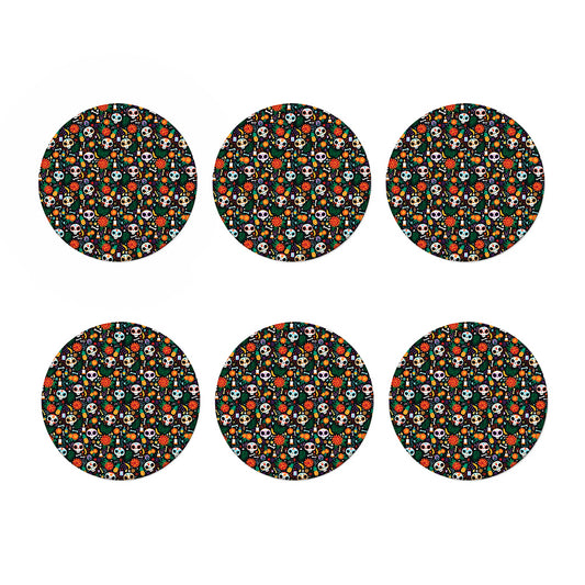 Dia De Los Muertos Day Of The Dead Print Coaster Set