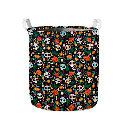 Dia De Los Muertos Day Of The Dead Print Collapsible Laundry Basket