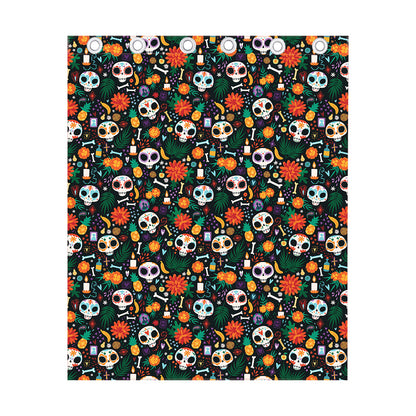 Dia De Los Muertos Day Of The Dead Print Curtain