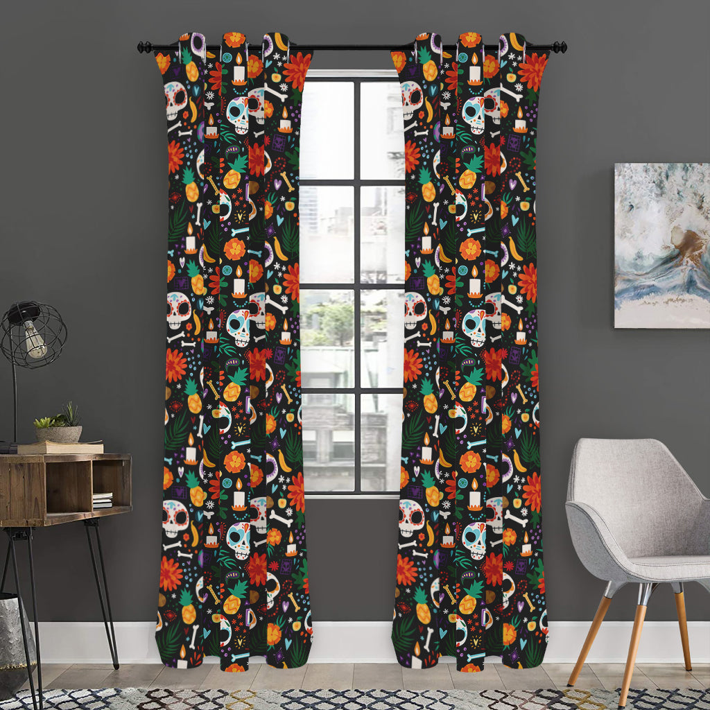 Dia De Los Muertos Day Of The Dead Print Curtain