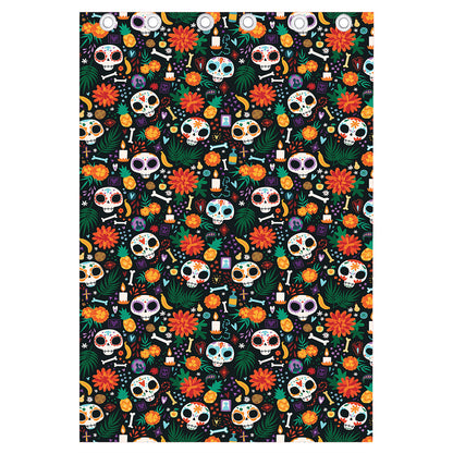 Dia De Los Muertos Day Of The Dead Print Curtain