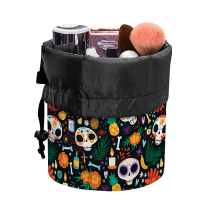 Dia De Los Muertos Day Of The Dead Print Drawstring Makeup Bag