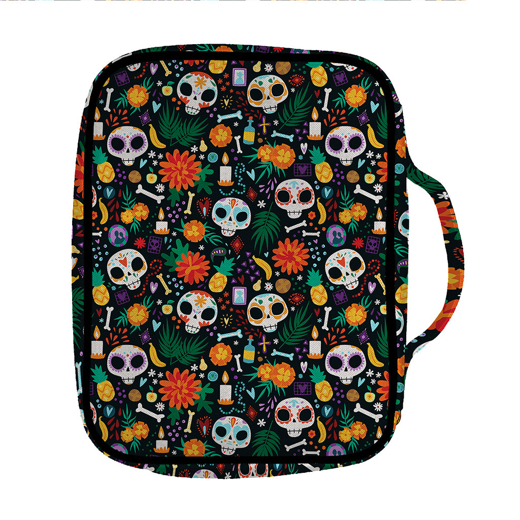 Dia De Los Muertos Day Of The Dead Print Front Pocket Bible Bag