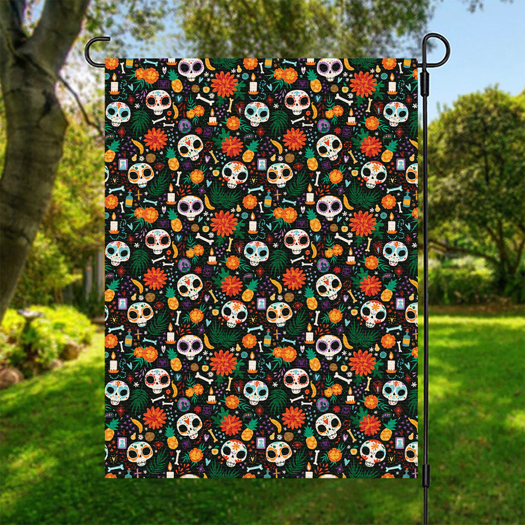 Dia De Los Muertos Day Of The Dead Print Garden Flag