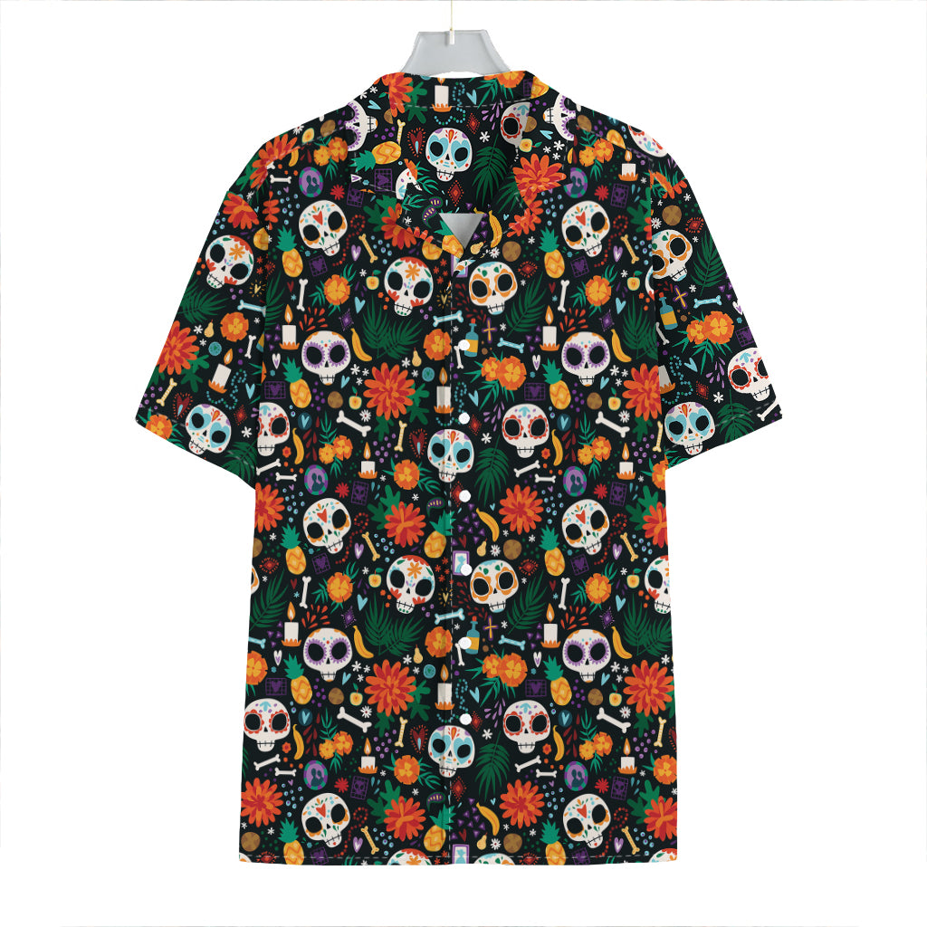 Dia De Los Muertos Day Of The Dead Print Hawaiian Shirt