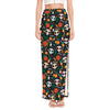 Dia De Los Muertos Day Of The Dead Print High Slit Maxi Skirt