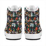 Dia De Los Muertos Day Of The Dead Print High Top Leather Sneakers
