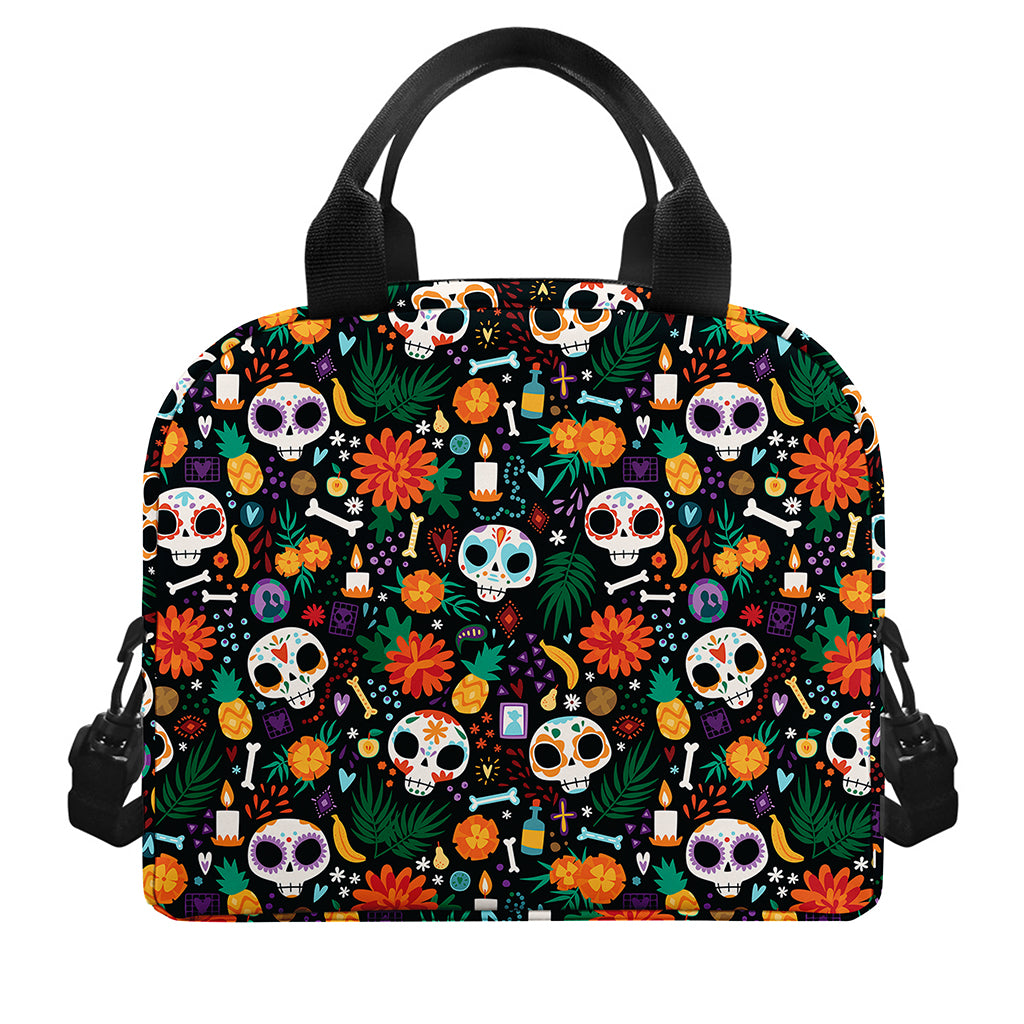 Dia De Los Muertos Day Of The Dead Print Insulated Lunch Bag