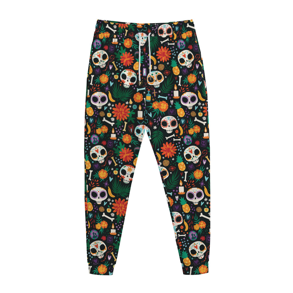 Dia De Los Muertos Day Of The Dead Print Jogger Pants