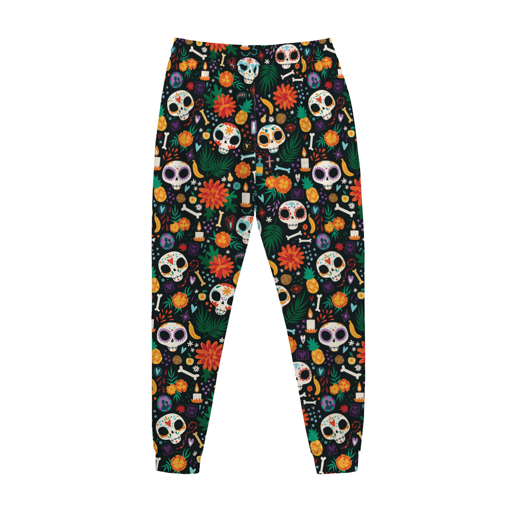 Dia De Los Muertos Day Of The Dead Print Jogger Pants