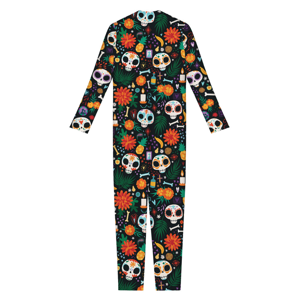 Dia De Los Muertos Day Of The Dead Print Jumpsuit