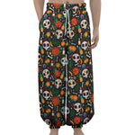 Dia De Los Muertos Day Of The Dead Print Lantern Pants