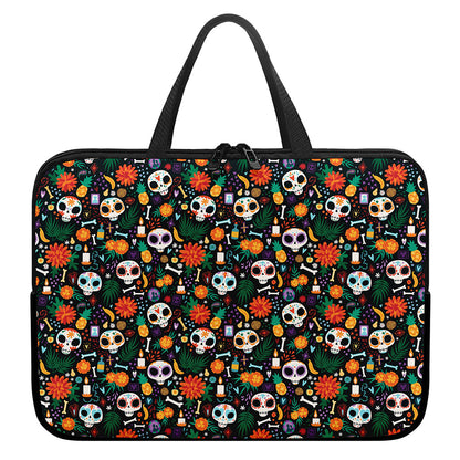 Dia De Los Muertos Day Of The Dead Print Laptop Sleeve With Handle