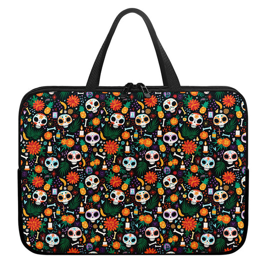 Dia De Los Muertos Day Of The Dead Print Laptop Sleeve With Handle