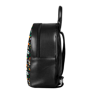 Dia De Los Muertos Day Of The Dead Print Leather Backpack