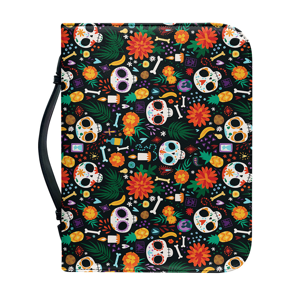 Dia De Los Muertos Day Of The Dead Print Leather Bible Cover